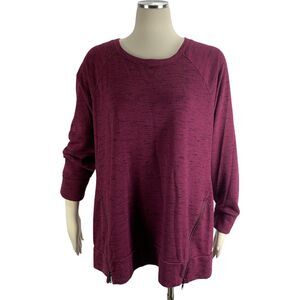 Motherhood Maternity XL Purple Sweatshirt Soft Zipper Extra Large Pregnancy